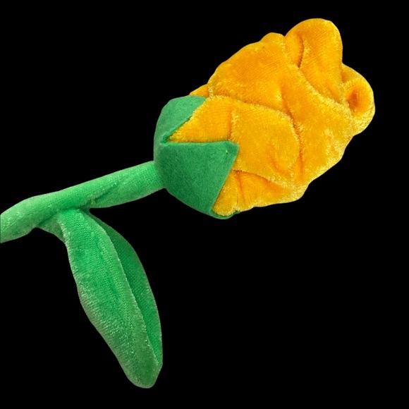 Toy Factory Stuffed Plush Single Yellow Rose Valentine’s Friendship Day Birthday - Picture 4 of 8